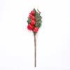 Decoratieve bloemen Kunstmatige mini -schuim Berry Red Pearl Stamen Branch Kerstdecoratie voor thuisjaar DIY WIRNE Geschenkdoos Craft