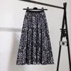 Skirts Casual Skirt Summer Snake Print Pleated Mid Length Elastic Waist Fashion Women's Clothing