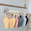 Women's Tanks ITOOLIN Y2K 2023 Summer Women Crop Tops Plain Button Up Cute Strappy Casual Camis Knitted Tank For