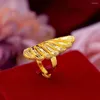 Wedding Rings Peacock Female Ring Women Finger Band Yellow Gold Filled Engagement Jewelry