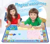 Coolplay 100x100cm Magic Water Drawing Mat Doodle Mats 4 Ritningar Pennor 1 Frimärken Set målning Brädans utbildningsleksaker för barn