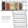 Hooks Wall Mount Spice Rack Organizer For Cabinet Shelf Seasoning Pantry Door Storage