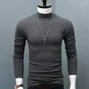 Erkekler Tişörtler Erkekler Uzun Kollu Yüksek Kartı Sweater Süper Yumuşak 2023 Seksi Tişört
