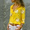 Polos النسائية Long Sleeve Blouses 2023 بالإضافة إلى الحجم قميص بلوزة طوق بطول قميص عارضة قمصان أنيقة ارتداء القمصان شيفون 5XL