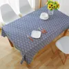 Tischdecke im japanischen Stil, Meereswelle, dunkelblau, geometrisches Muster, Baumwolle und Leinen, Tischdeckenbezug Outing Antependium