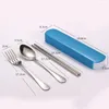 Dinnerware Sets Stainless Steel Fork Spoon Chopsticks Tableware Set Portable Outdoor Camping Party Wedding