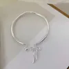 Bangle VENTFILLE 925 Stamp Silver Color Bow Bracelet For Women Cute Romantic Round Ball Jewelry Birthday Gift Drop Wholesale