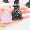 Decorative Figurines Objects & Natural Crystal Gemstone Quartz Lavender Money BagDecorative