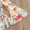 Kleding sets peuter babymeisje zomerkleding set massief gebreide geribbelde ruches tanktops bloemenprint wijd uitlopende broek