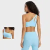 L369 SPR Stripped gerippte asymmetrische Yoga-Tops Ein-Straße BH BH Abnehmbare Pokale Sport Bras Mode Unterwäsche Frauen Tanktop