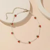 Choker Cherry Jewelry Party Gift Retro Ethnic Style Fruit Rice Bead Chain Necklace Cute Girls Bohemian Daisy For Women