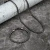 Catene da 4,5 mm in acciaio inossidabile catena cubana vintage nera ampia collana da uomo set di braccialetti accessori di gioielli fatti a mano per fidanzati all'ingrosso
