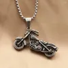 Pendant Necklaces Punk Jewelry Titanium Steel Diamond Locomotive Necklace Retro Accessories Motorcycle Stainless Men ChainPendant Elle22