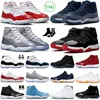 Cherry 11 Basketballskor 11s Midnight Navy Animal Instinct Bred Jumpman Jubilee 25-årsjubileum Cool Grey Bred 72-10 Metallic Silver Mens Womens Trainers Space