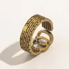 80% DI SCONTO 2023 Nuovi gioielli di moda di alta qualità di lusso per il nuovo piccolo semplice doppio anello aperto versatile in ottone dorato antico personalizzato