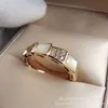 Designer Love Ring Com6 Originalbaojia Wide Snake Ring Female Sterling Silver Plated 18K Rose Gold White Fritillaria Red Agate Bone Wedding Diamond