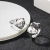 Collection de mode 2023 Nouveaux bijoux de mode de haute qualité de luxe pour l'amour en forme de coeur de fleur et d'oiseau sculpté antique intrépide Silver Love Couple ring