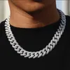 Miami chaîne cubaine 16mm de large S925 argent Hip Hop glacé chaîne d couleur Moissanite diamant Mans collier à maillons cubains