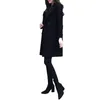 Misto lana da donna Donna Autunno/Inverno Cappotto di lana di fascia alta Donna di media lunghezza Temperamento Giunzione coreana casual Giacca sottile a forma di bozzolo