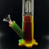 Bong Três em One Silicone Beak Cigarette Gun, com um galho de árvore de vidro, removível