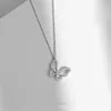 Pendentif Colliers Couleur argent lien chaîne Zircon papillon charme pendentif collier pour femmes filles bijoux de mariage collier ras du cou Dz743