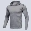 Men's T Shirts Autumn Winter Sports Shirt Men's Long Sleeve T-shirt Basketball Training Running Fast Dry Sweater Men Hooded Fitness