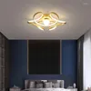 Luzes de teto LED lustre redondo dourado para quarto Bedchamber de quatro anel 2023 Lâmpadas modernas