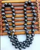 Kedjor Natural 8-9mm Tahitian Black Culture Pearl Round Beads Halsband 18-50 tum