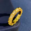 Buigari Snaket Lake Scale Designer Ring For Woman Diamond Golded 18K Size 6 7 8 T0P Качество ювелирных украшений Классический стиль роскошный юбилей 008