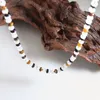 Chaînes RHYSONG Personnalité Zebra Motif Blanc Jade Tiger Eye Pierre Perlée Agate Noire Divers Matériaux Design De Mode Femmes Collier