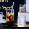 Copos de vinho Creative Square Glass Caneca Gold Letra imprimindo café