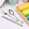 Dinnerware Sets Stainless Steel Fork Spoon Chopsticks Tableware Set Portable Outdoor Camping Party Wedding