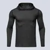 Men's T Shirts Autumn Winter Sports Shirt Men's Long Sleeve T-shirt Basketball Training Running Fast Dry Sweater Men Hooded Fitness