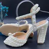 Sacora Femmes Sandals Sacaria Designer de luxe Pearl Elegant Bridal Marid Marid Robe Chaussures Plate-forme de plates