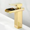 Bathroom Sink Faucets Modern Waterfall Basin Faucet Toilet Tap Deck Mounted Mixer & Cold Water Vanity Vessel Brass