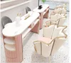 Nordic Dali Dresser Makeup Table Salong Equipment Furniturenail Marble Manicure Table and Chair Salon Single Double Manicure Table