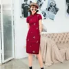 Ubranie etniczne 10 Colors Chińska Cheongsam tradycyjna sukienka qipao dla młodej damy koronki stojak mody plus elegancki szczupły folk