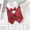 Dog Apparel Fashion Gentleman Clothes Wedding Suit Formal Shirt For Small Medium Dogs Bow Tie Tuxedo Pet Outfit Puppy Summer Costume