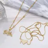 ペンダントネックレスEyika Charm Women gold fill veill zircon butterfly letter mumネックレス