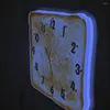 Wall Clocks Toasted Bread Clock With LED Backlight Home Decor For Kitchen Dining Room Bakery Toast Art Lighting Neon Sign