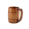 Tazze Botte di legno da 400 ml con manico Tazza da caffè in legno Tazza da campeggio per regalo di viaggio all'aperto