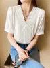 Women's Blouses Women Summer Elegant Casual White Ladies Slim Vintage Fashion Chiffon Shirts Top Femme Clothes Blusas Mujer