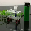 Mini-porteerbare vierkante buis sigaretten Kettel Glass Bongs Glasrookpijp