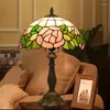 Lampes de table 30CM Tiffany chambre méditerranéenne éclairage de chevet décoration couleur chaude américain rétro nostalgique lampe