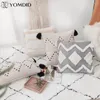 Pillow Tassels Case 45x45cm/30x50cm Geometric Wave Cover Cotton Handmade Square Home Decoration For Living Room Bed