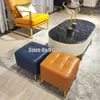 Clothing Storage & Wardrobe Light Luxury Leather Sofa Stool Pidun Household Shoe Changing First Layer Cowhide Footrest Dressing Room Solid W