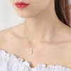 Colliers de cou WYEAIIR Tempérament Strass Personnalité Mignon Pingouin Brillant Littéraire Versa 925 Sterling Argent Clavicule Chaîne Femelle