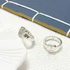 70% korting op 2023 Nieuwe luxe hoogwaardige mode -sieraden voor hartring zilver origineel hiphop ins hand sieraden dubbele ring