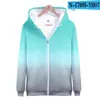 Men's Hoodies Gradient Color 3D Zipper Hooded Sweatshirt Unisex Parent-child Couple Love Novelty Top Luxury Harajuku