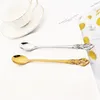 Dinnerware Sets Long Ice Dessert Spoon Tableware Set Vintage Stirring Coffee 1/2Pcs Stainless Steel Cutlery Silverware